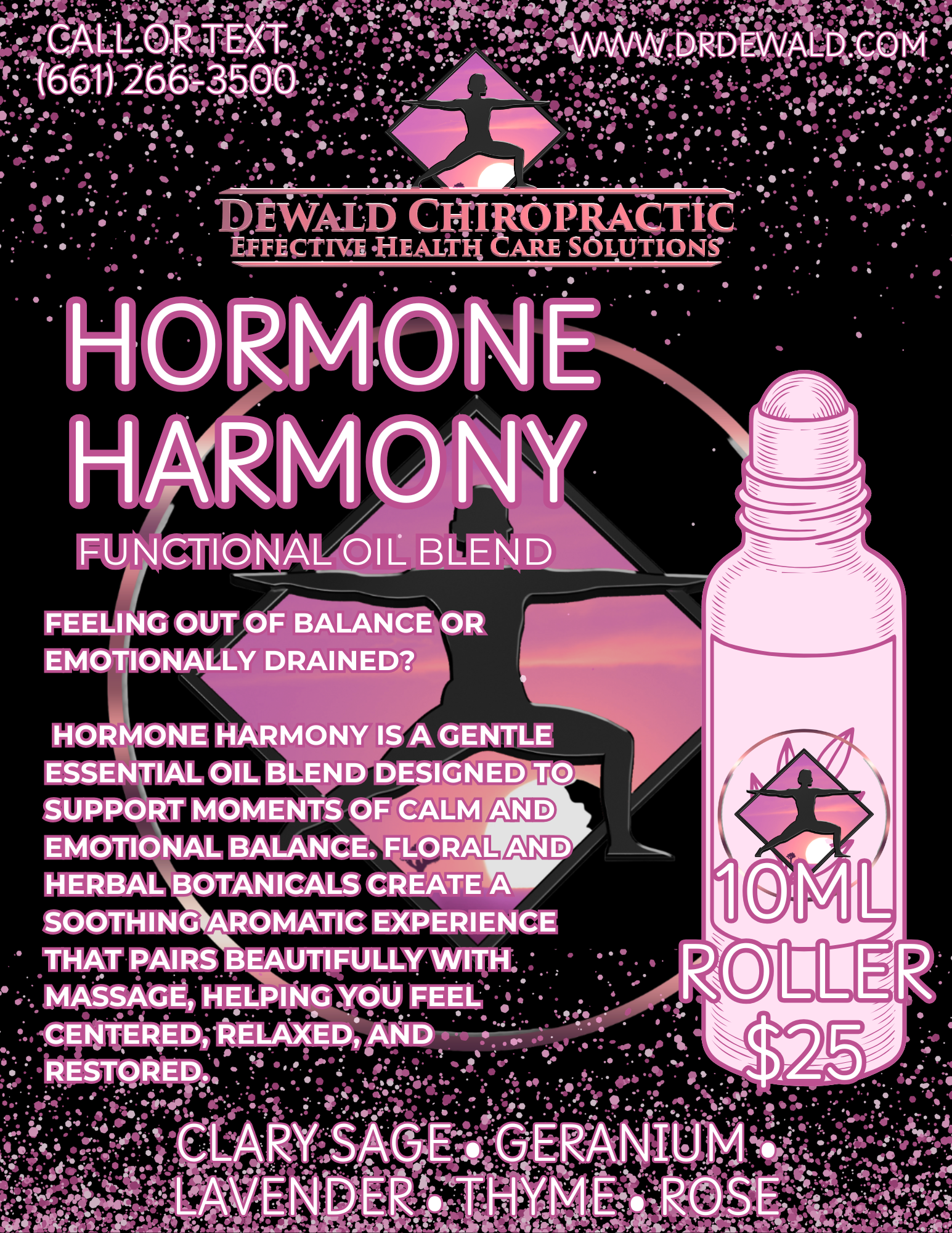 Hormone Harmony functional oil blend clary sage geranium lavender rose
