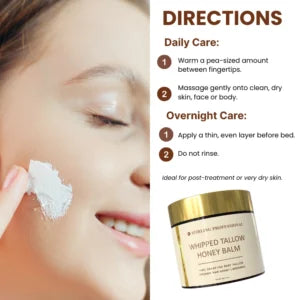 Directions for using Stirling Professional Whipped Tallow Honey Balm