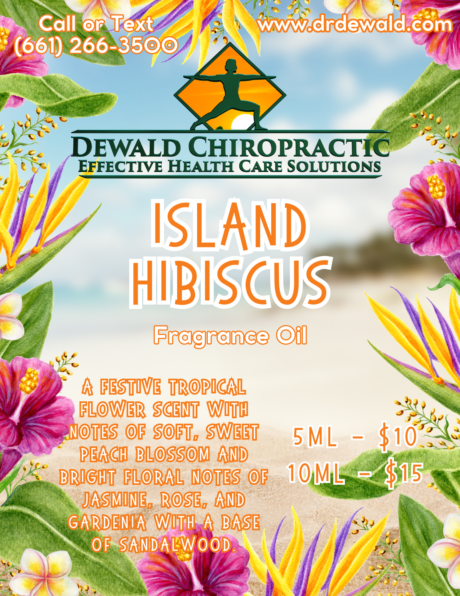 Island Hibiscus Fragrance Oil tropical peach blossom jasmine rose gardenia scent