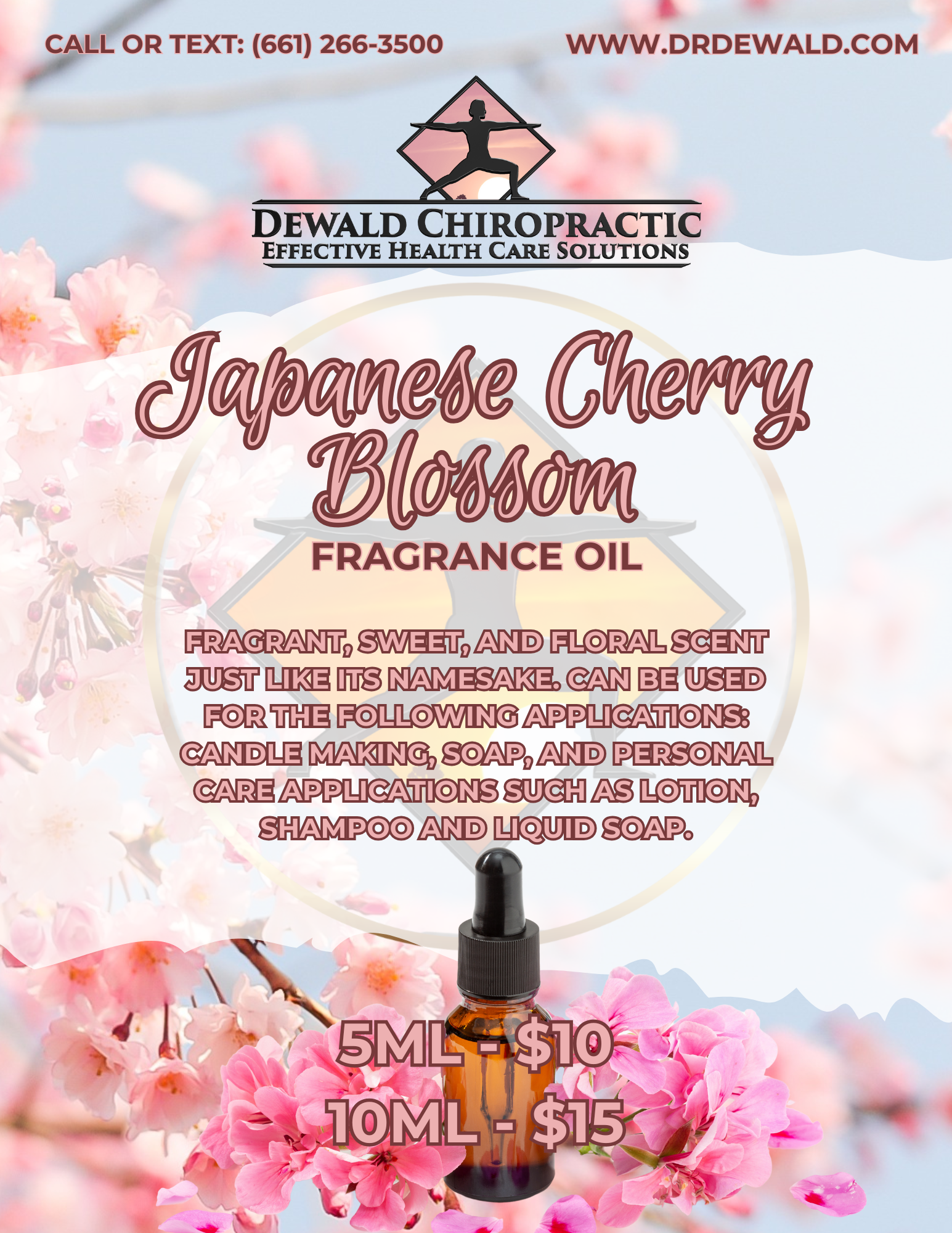 Japanese Cherry Blossom Fragrance Oil sweet floral sakura scent