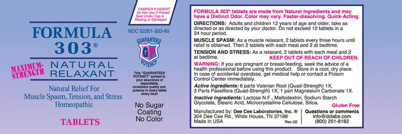 Formula 303 Natural Muscle Relaxant (60 Tablets)