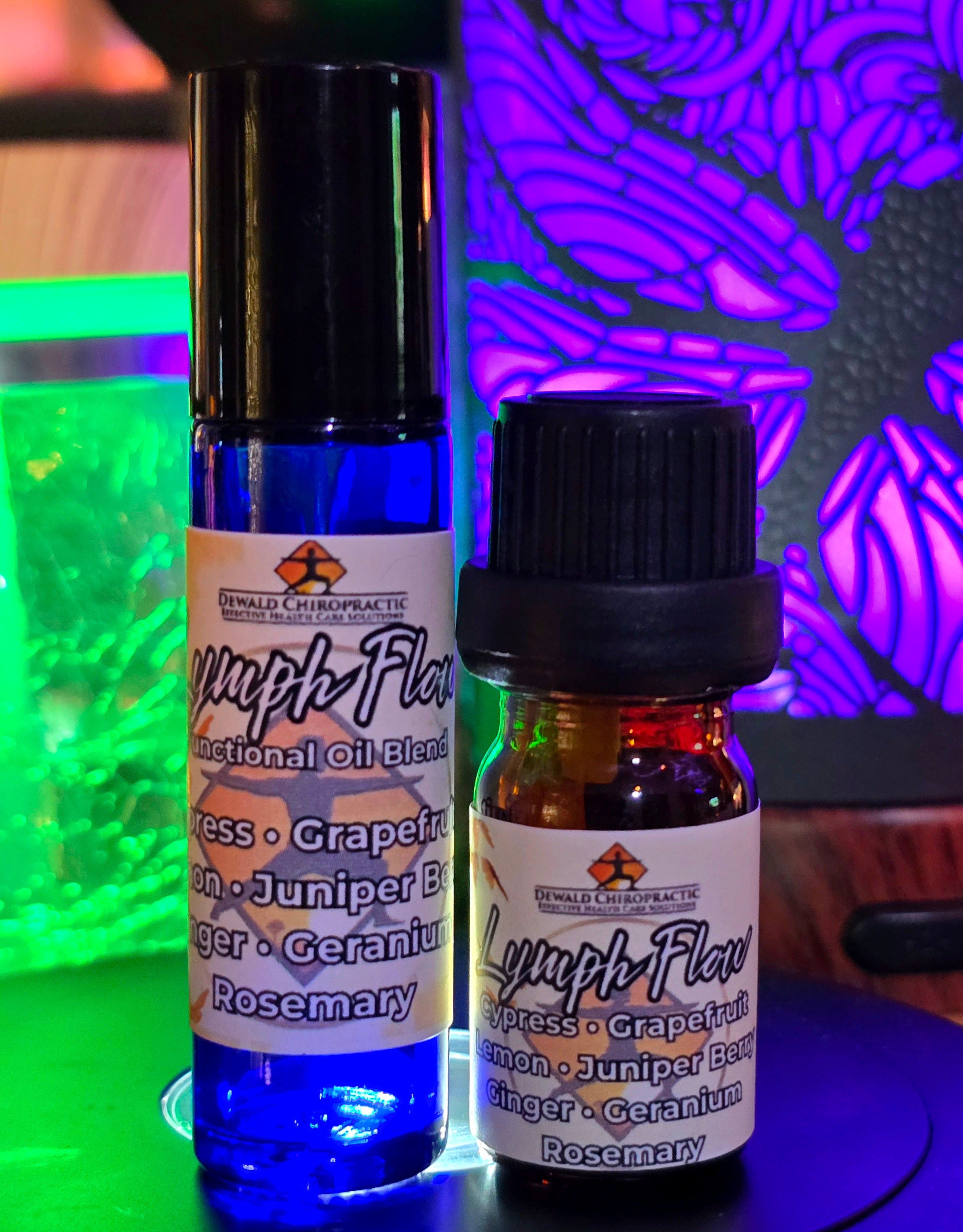 Lymph Flow functional oil blend 5ml bottle and roller Dewald Chiropractic Spa