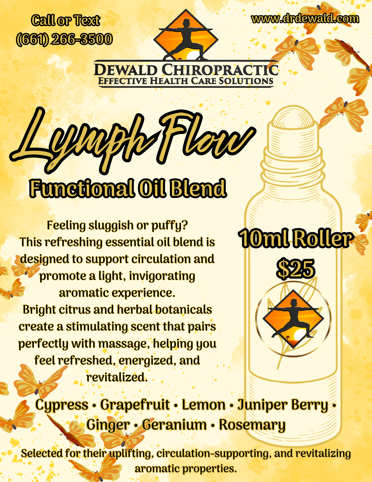 Lymph Flow functional oil blend citrus herbal invigorating aromatherapy