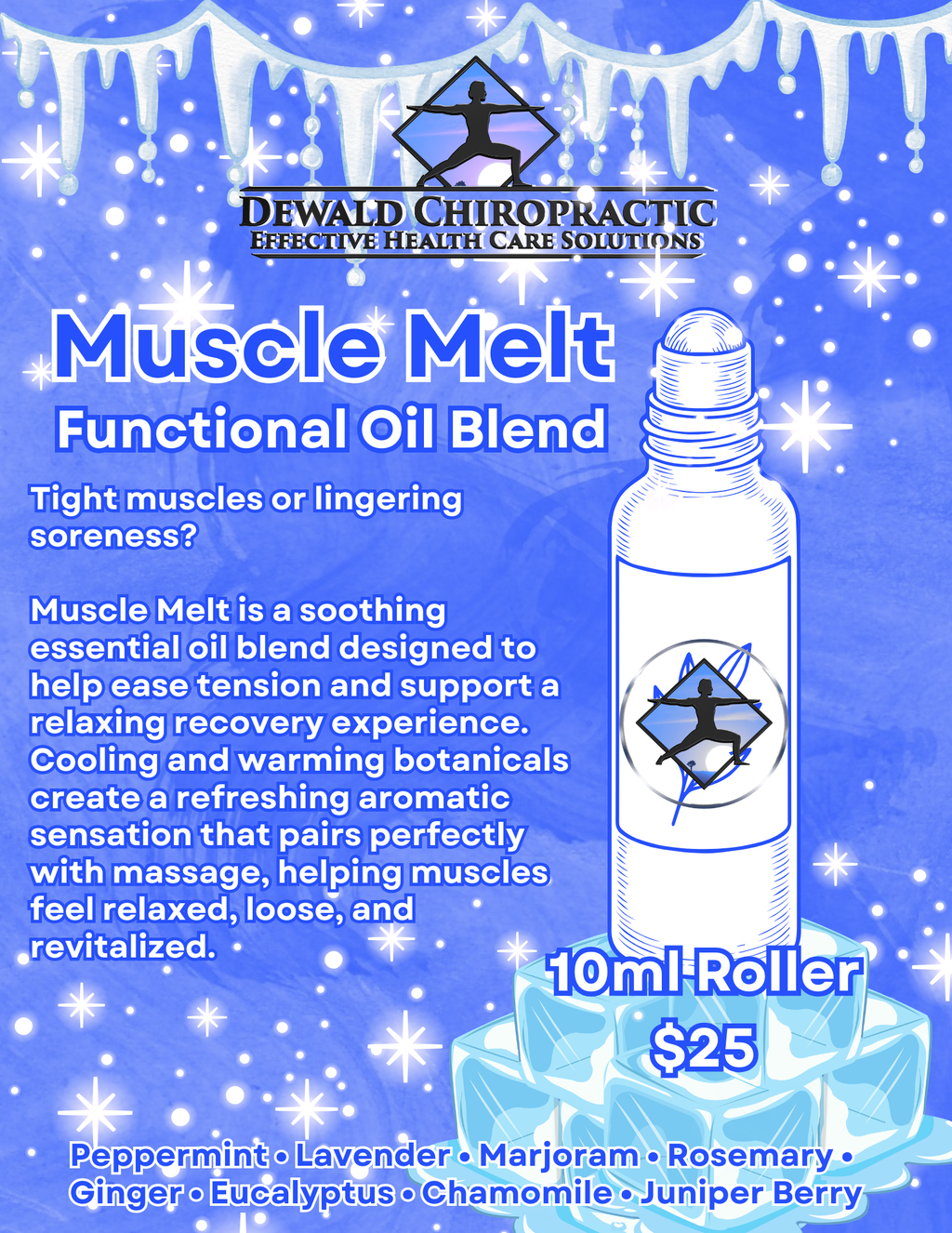 Muscle Melt functional oil blend cooling warming muscle relief aromatherapy