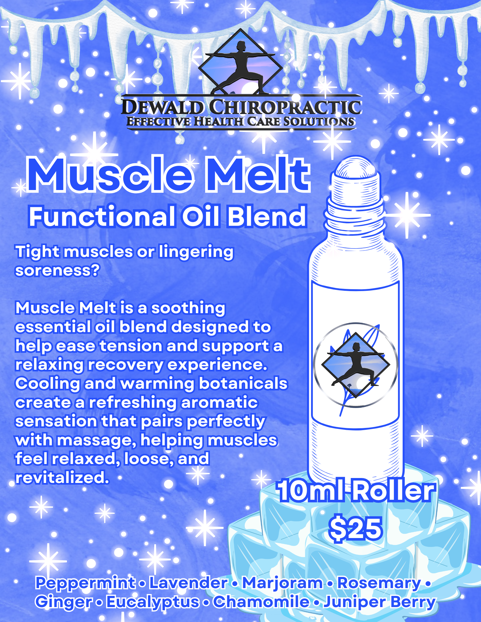 Muscle Melt functional oil blend cooling warming muscle relief aromatherapy