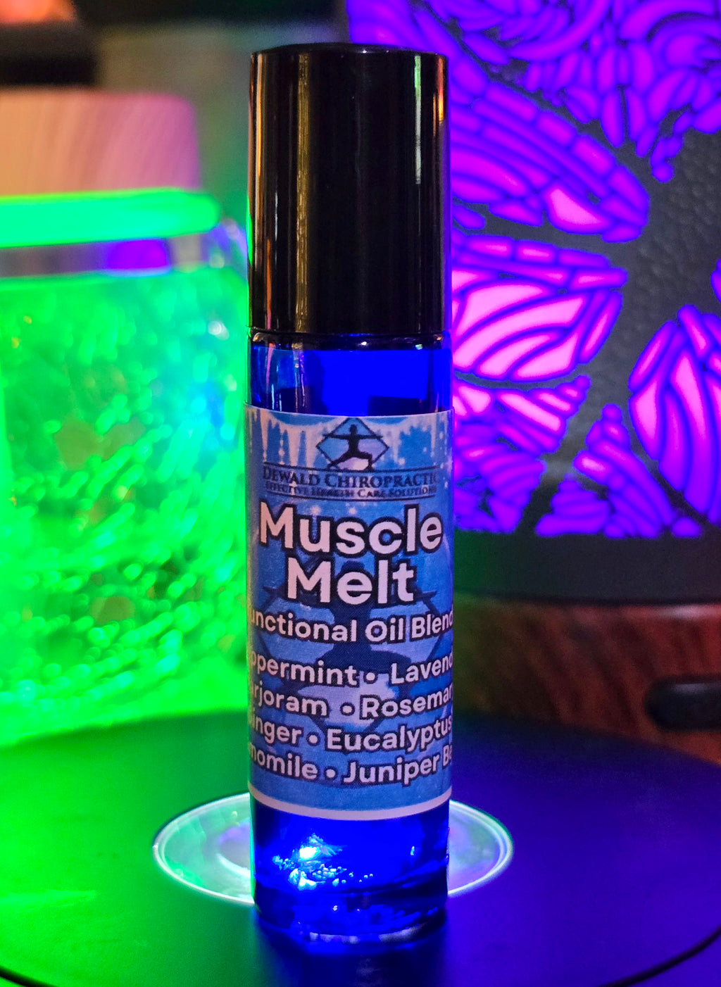 Muscle Melt functional oil blend roller MCT topical muscle relief Dewald Chiropractic Spa
