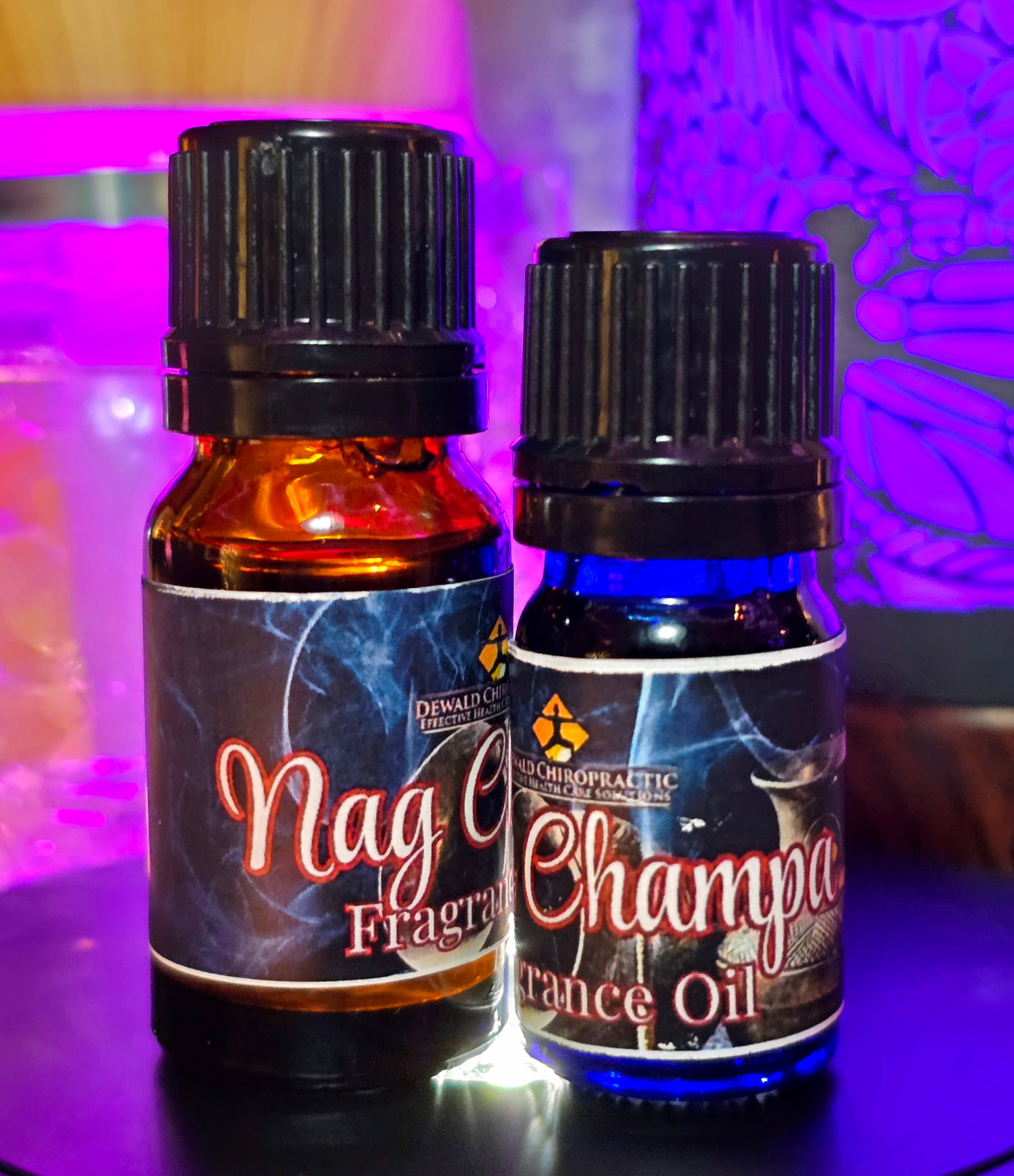 Nag Champa Fragrance Oil 5ml and 10ml bottles Dewald Chiropractic Spa