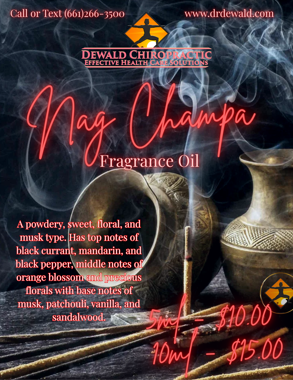 Nag Champa Fragrance Oil incense sandalwood vanilla musk scent