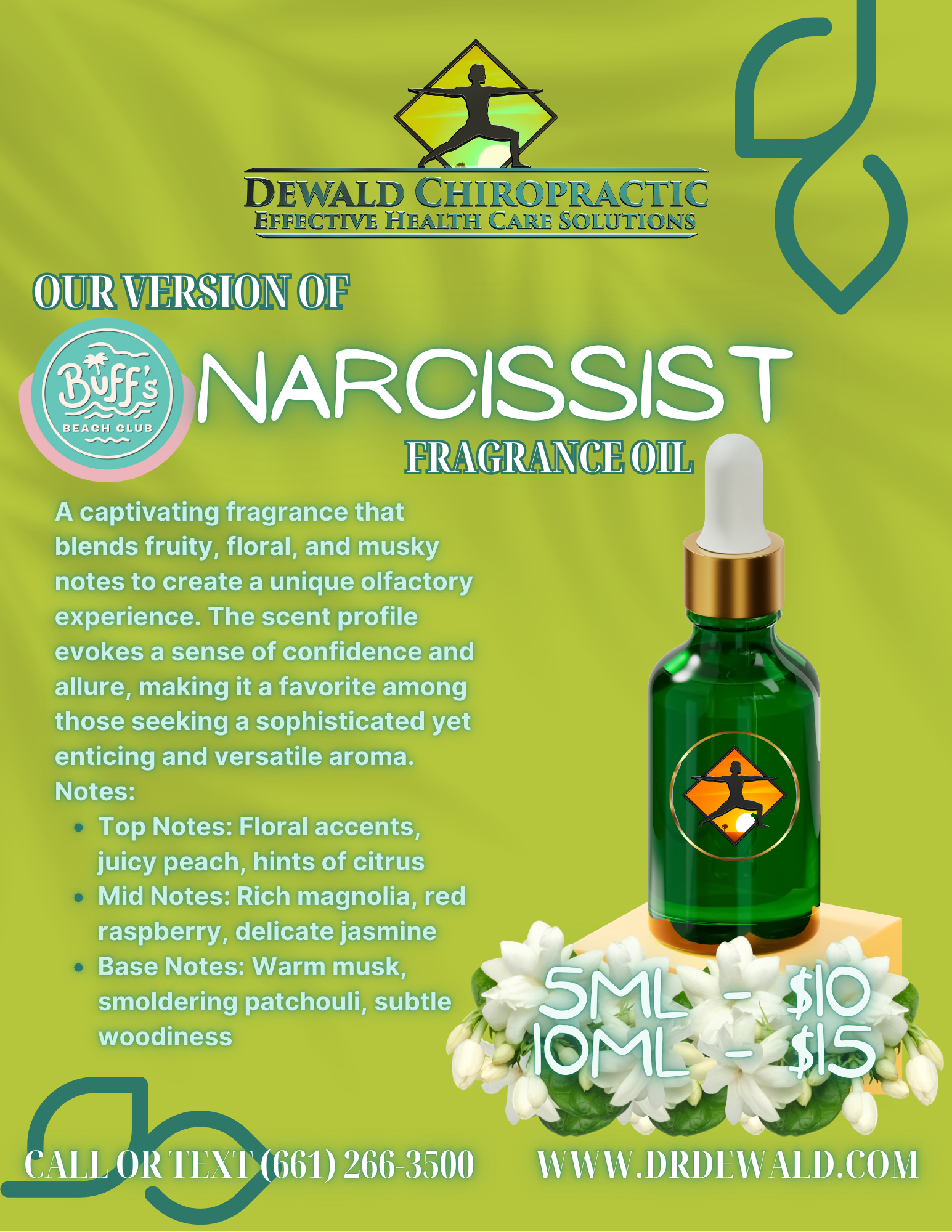 Narcissist fragrance oil peach citrus magnolia raspberry musk scent