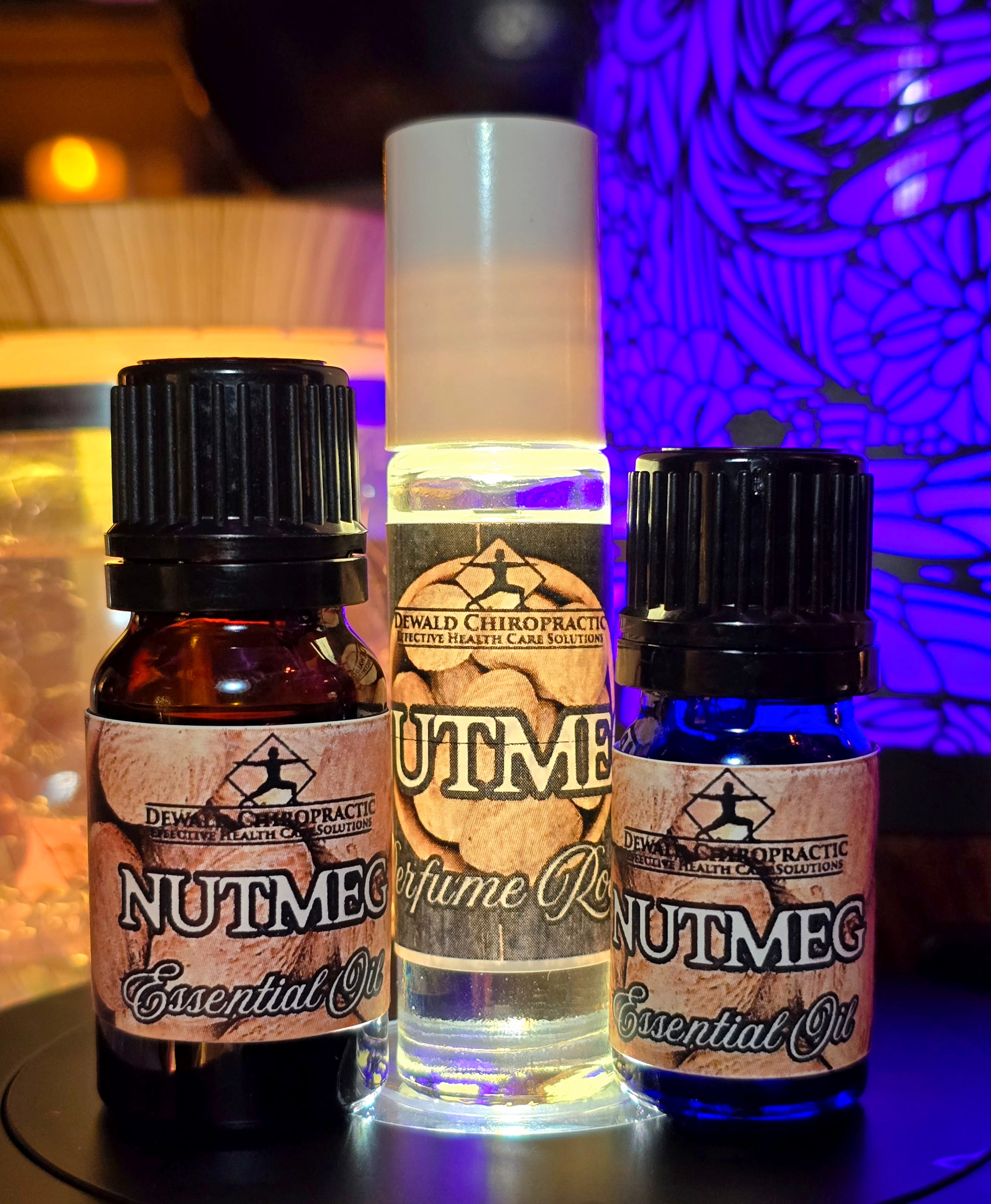 Nutmeg Essential Oil and perfume roller Dewald Chiropractic Spa
