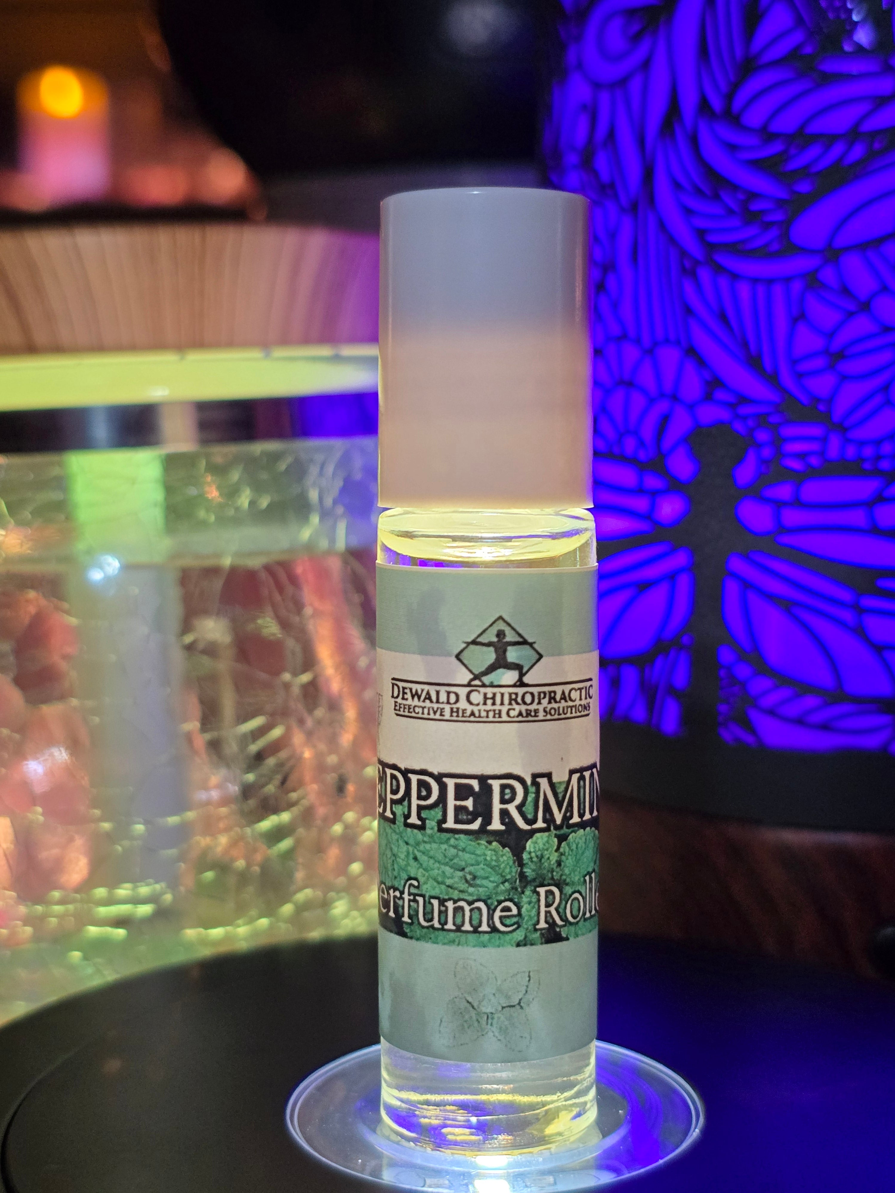 Peppermint essential oil perfume roller Dewald Chiropractic Spa