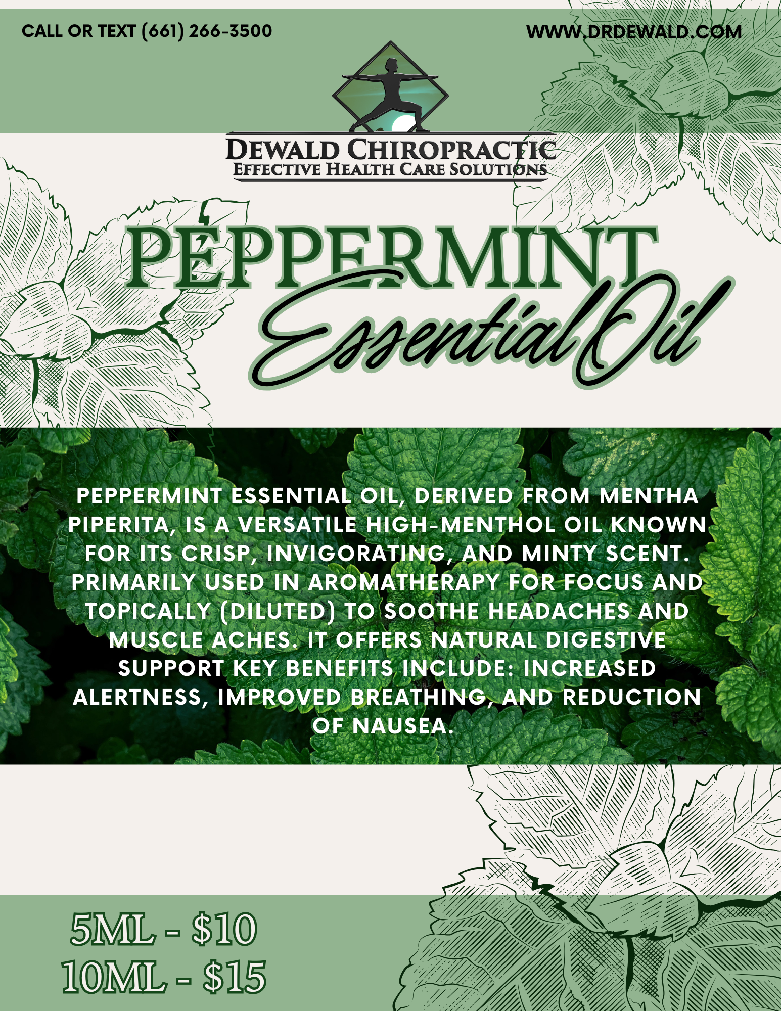 Peppermint essential oil menthol mint aromatherapy scent