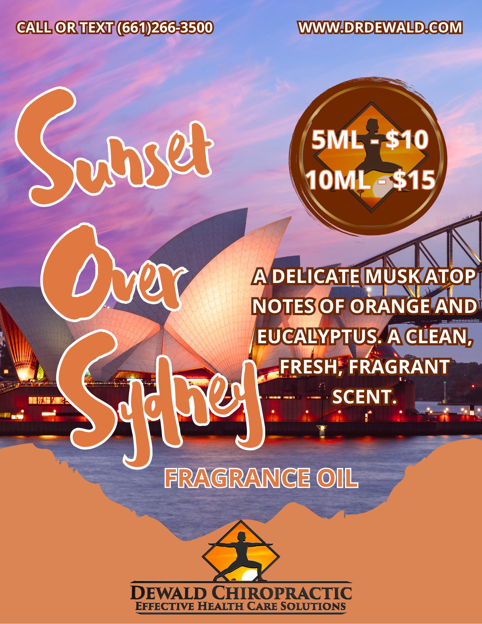 Sunset Over Sydney Fragrance Oil fresh orange eucalyptus musk scent