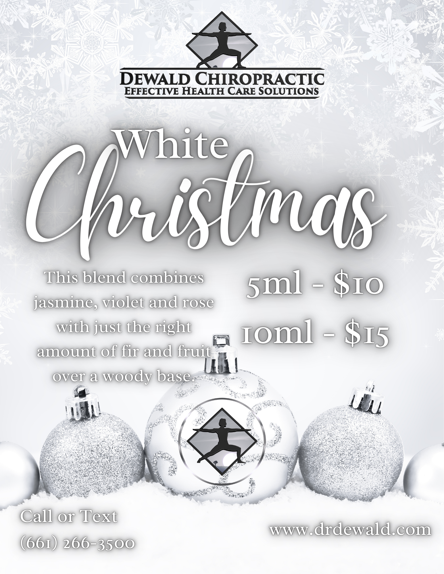White Christmas fragrance oil festive floral fir holiday scent